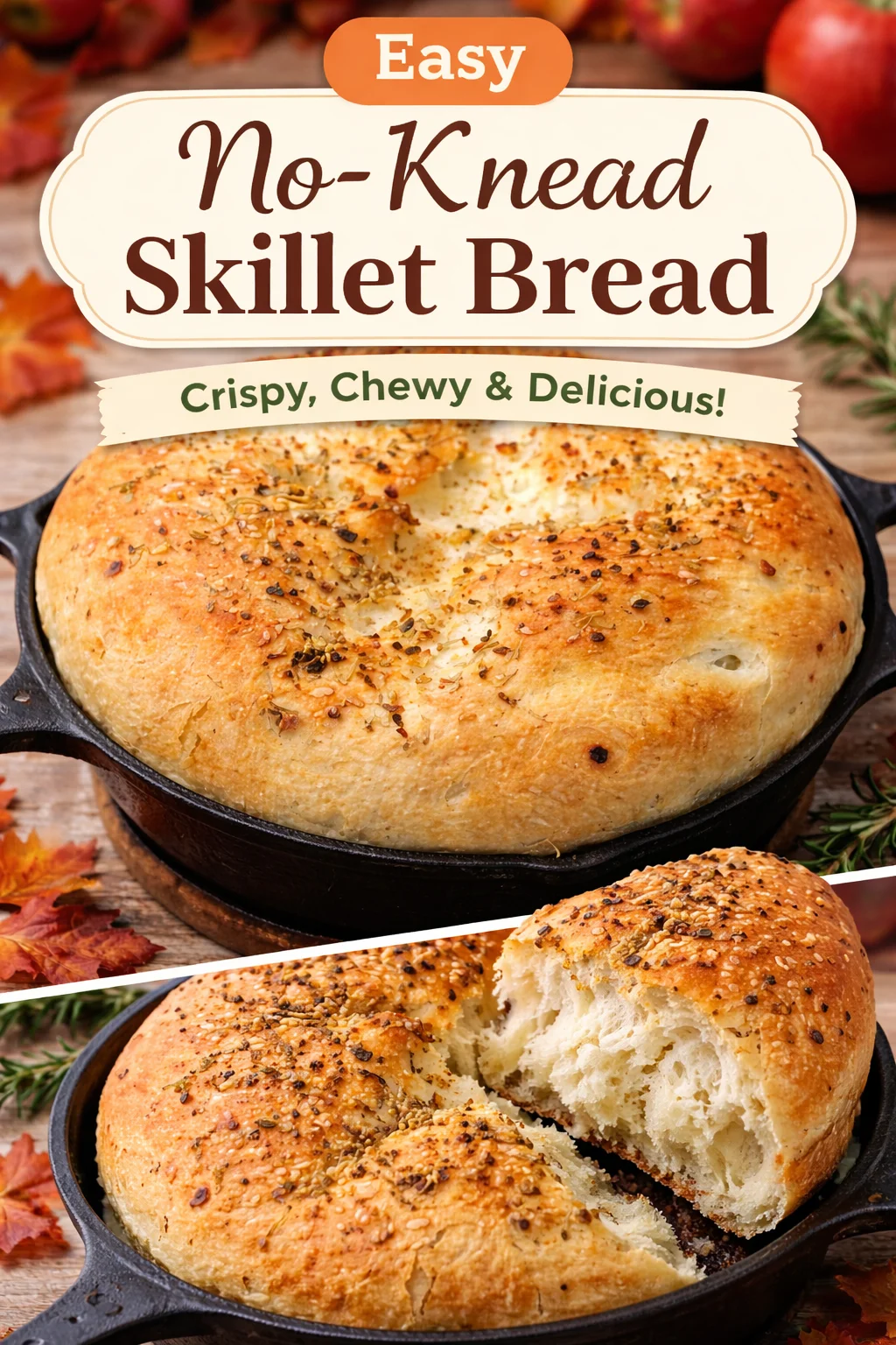 Irresistible Rustic Garlic Rosemary Skillet Bread That&rsquo;s Easy to Make