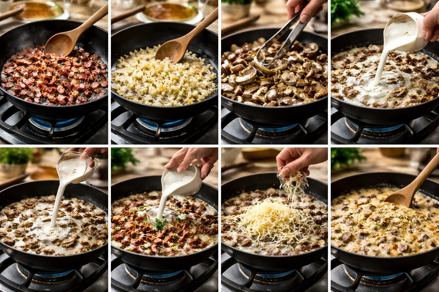 Savory Creamy Bacon Portobello Mushroom Gratin Delight