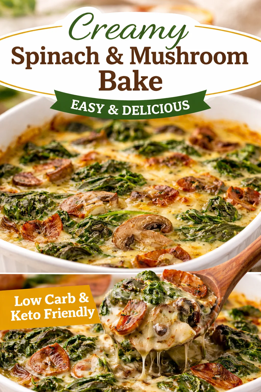 Savory Creamy Bacon Portobello Mushroom Gratin Delight