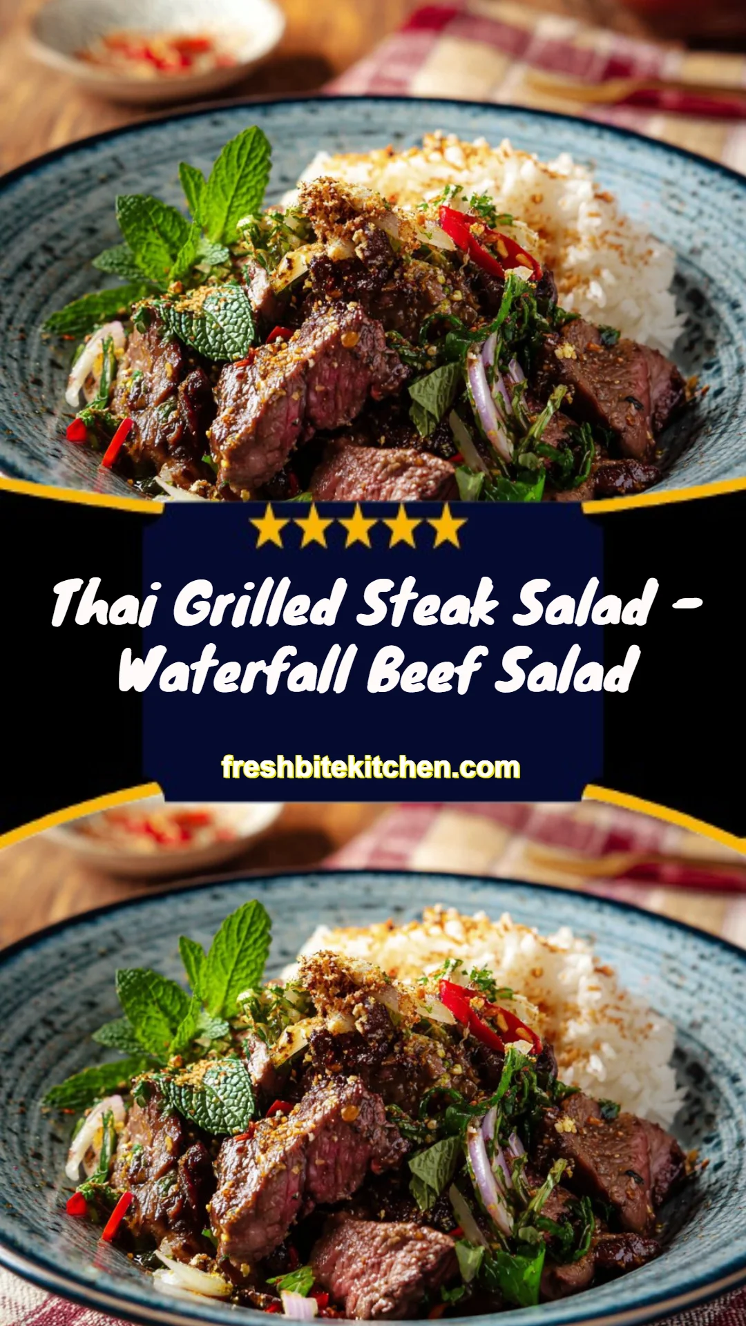 Thai Grilled Steak Salad - Waterfall Beef Salad