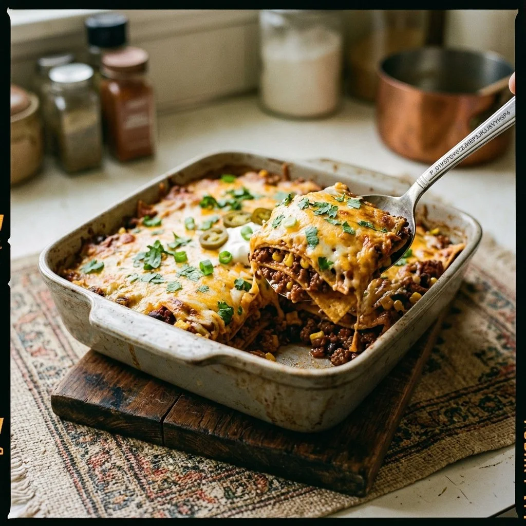 Cheesy Baked Mexican Lasagna Casserole