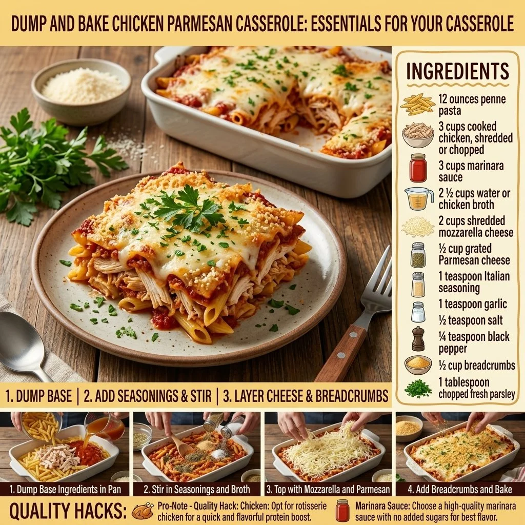 Dump and Bake Chicken Parmesan Casserole