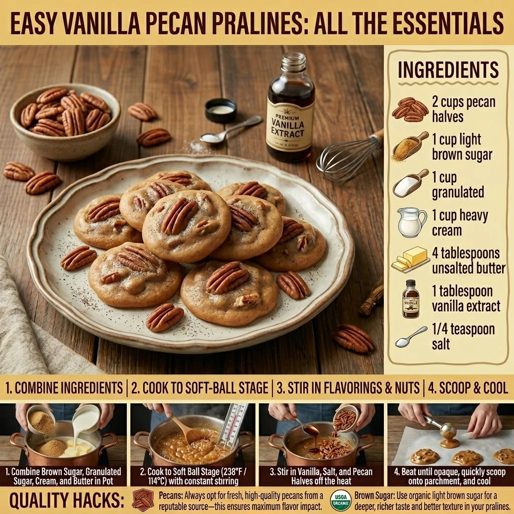 Easy Vanilla Pecan Pralines