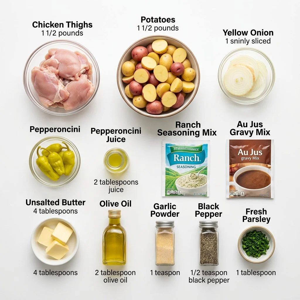 Sheet Pan Mississippi Chicken And Potatoes