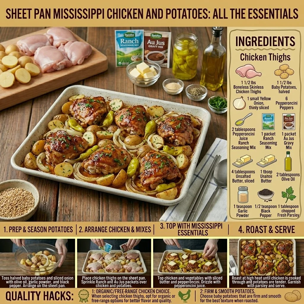 Sheet Pan Mississippi Chicken And Potatoes