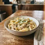Slow Cooker Copycat Olive Garden Chicken Alfredo Pasta served in a bowl