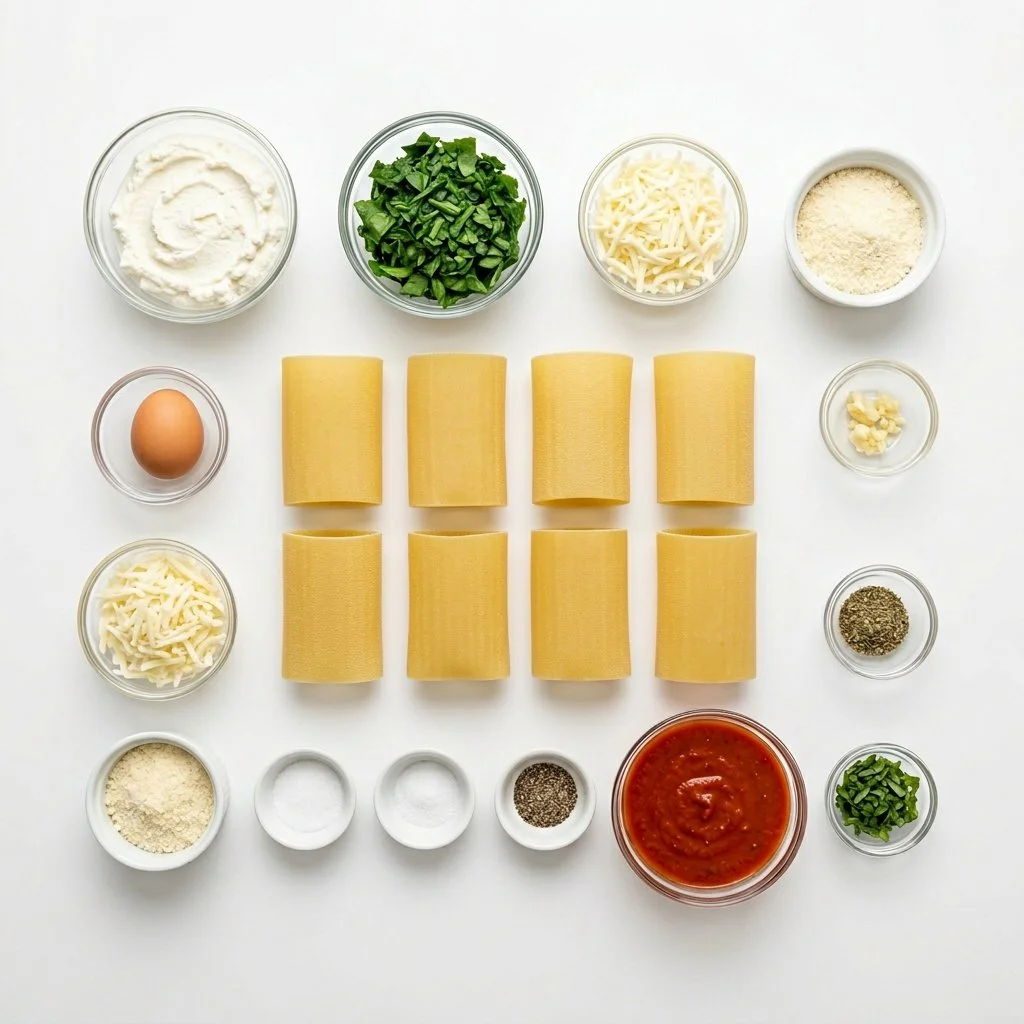 Spinach and Ricotta Stuffed Manicotti