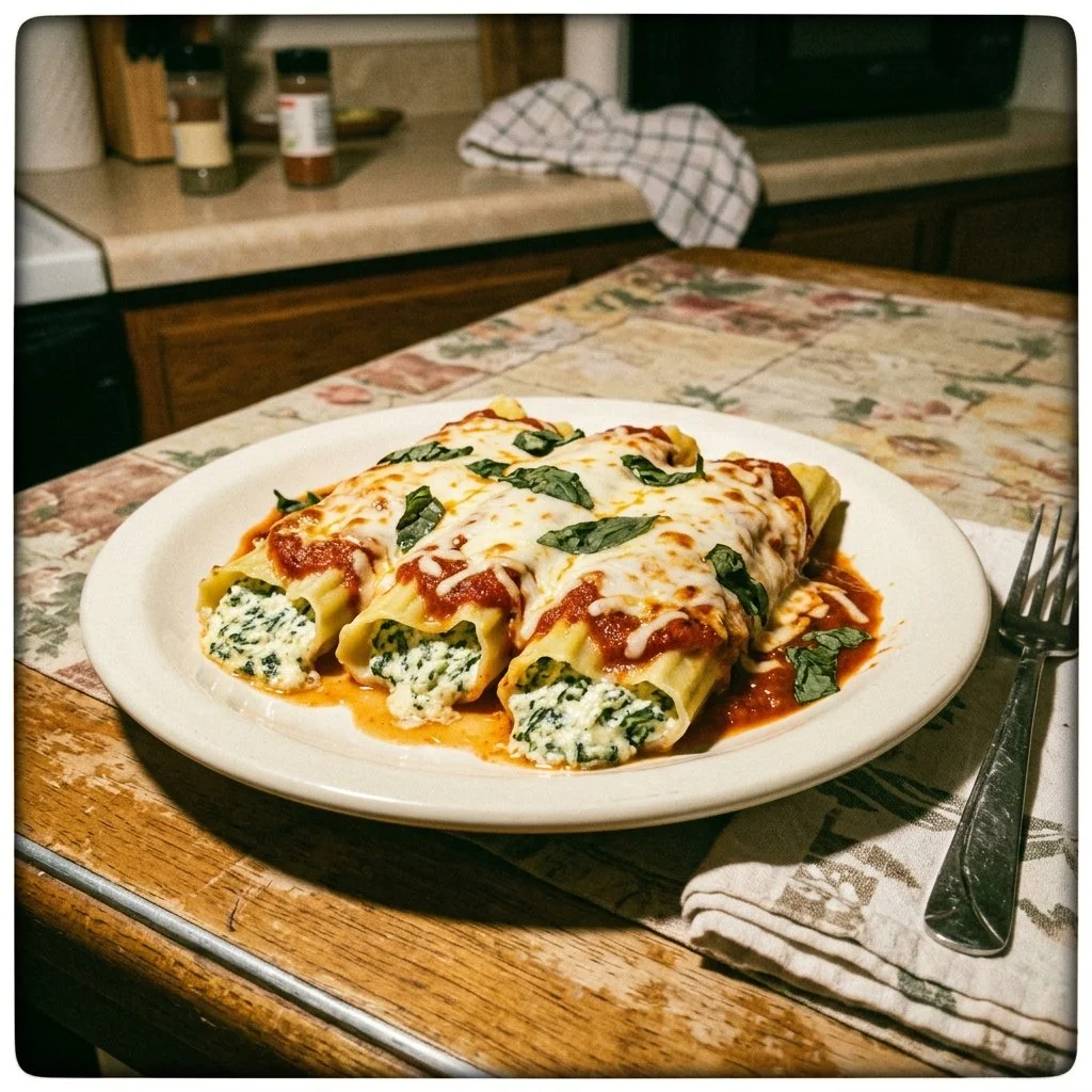 Spinach and Ricotta Stuffed Manicotti