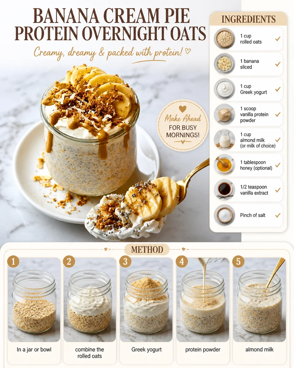 Banana Cream Pie Protein Overnight Oats