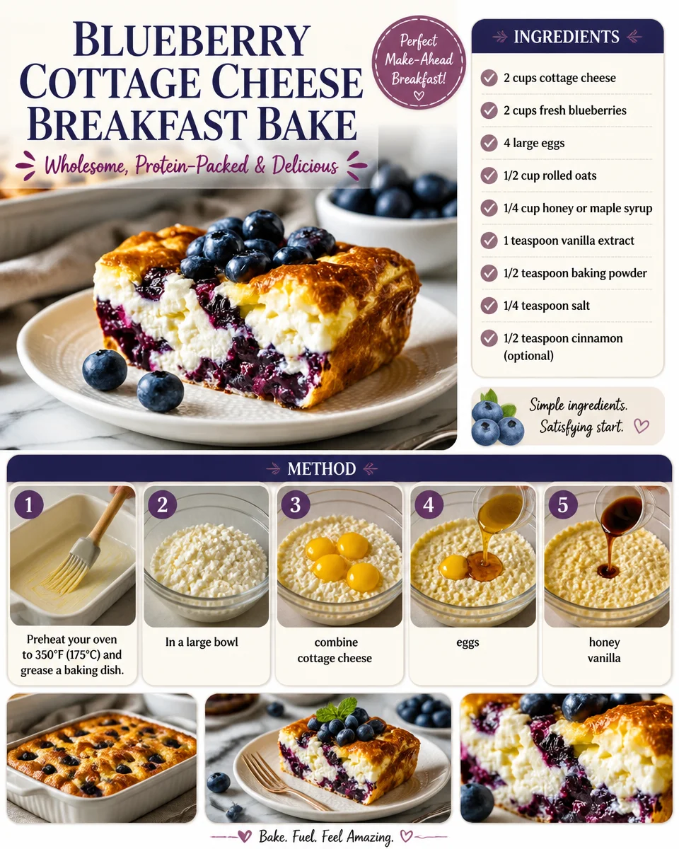 Blueberry Cottage Cheese Breakfast Bake
