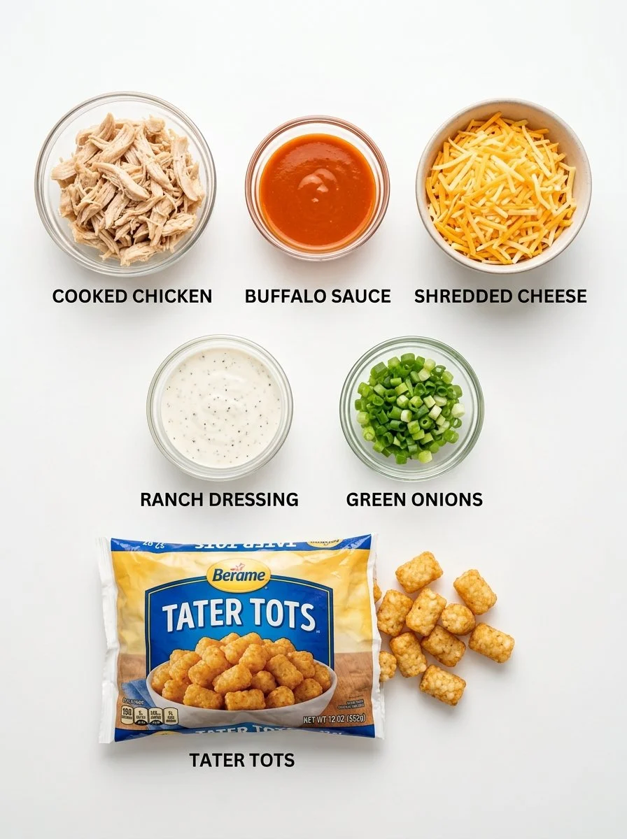 Buffalo Chicken Tater Tot Casserole