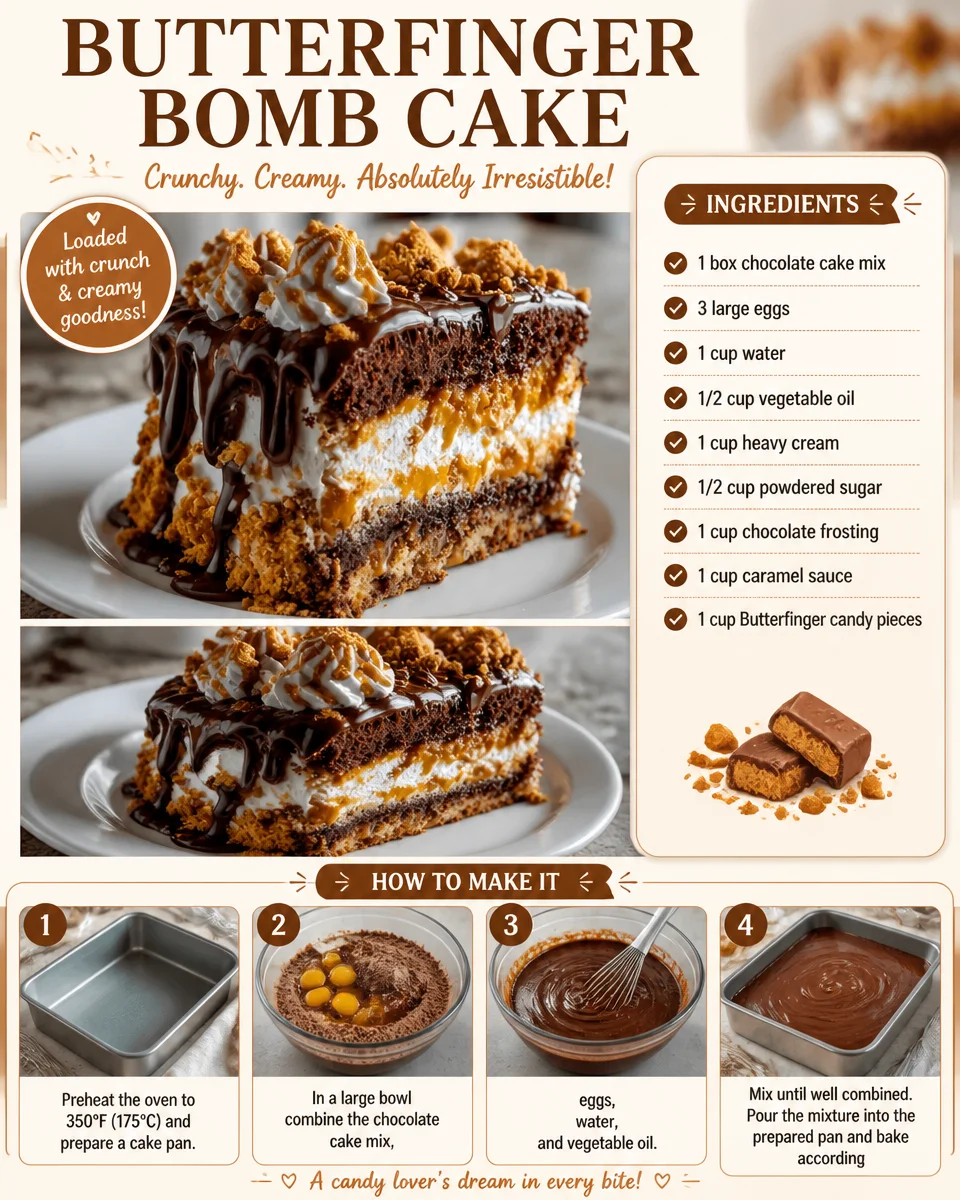 Butterfinger Bomb Cake
