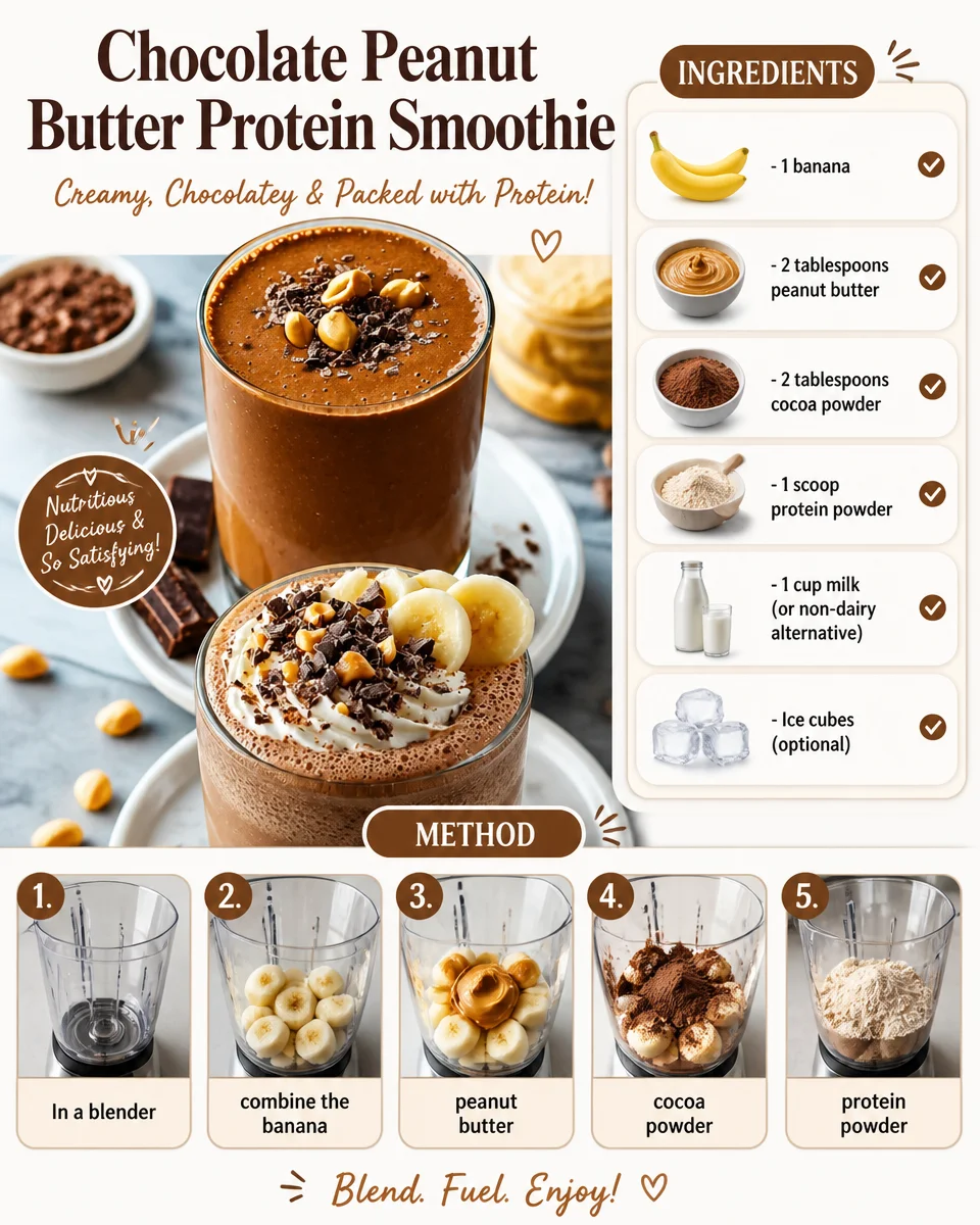 Chocolate Peanut Butter Protein Smoothie