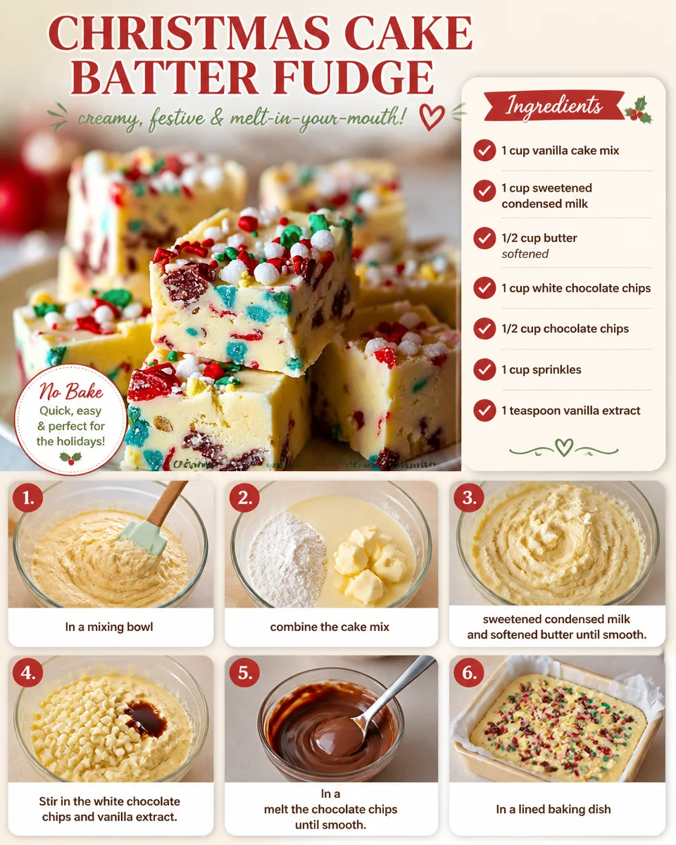 Christmas Cake Batter Fudge