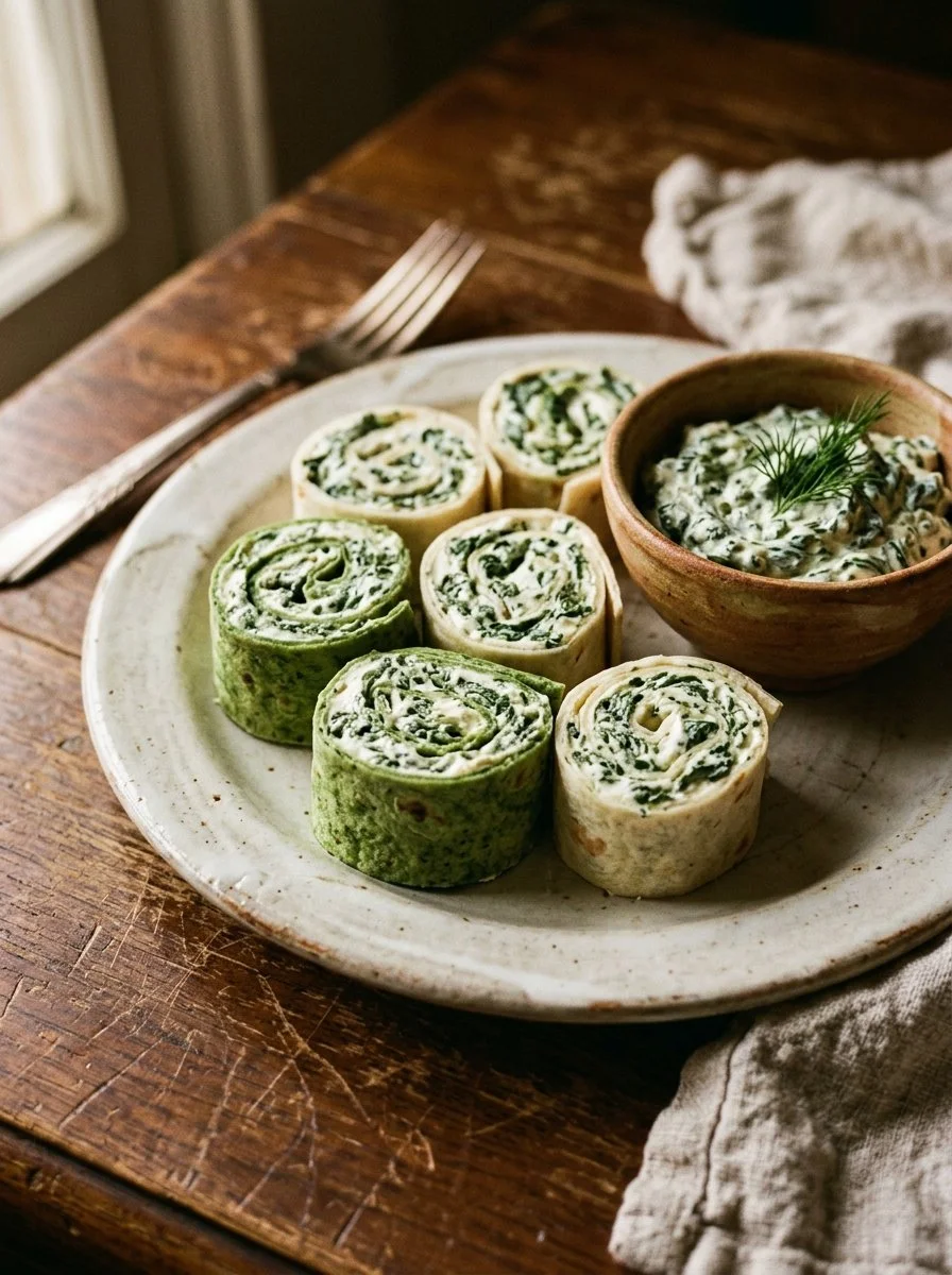Classic Spinach Dip Pinwheels