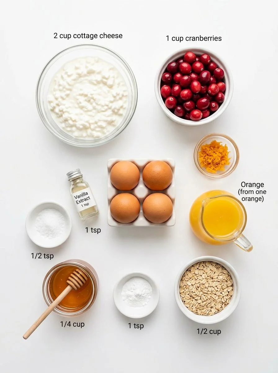 Cottage Cheese Cranberry Orange Breakfast Bake