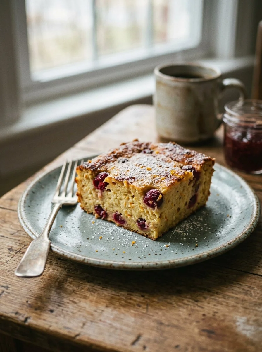 Cottage Cheese Cranberry Orange Breakfast Bake