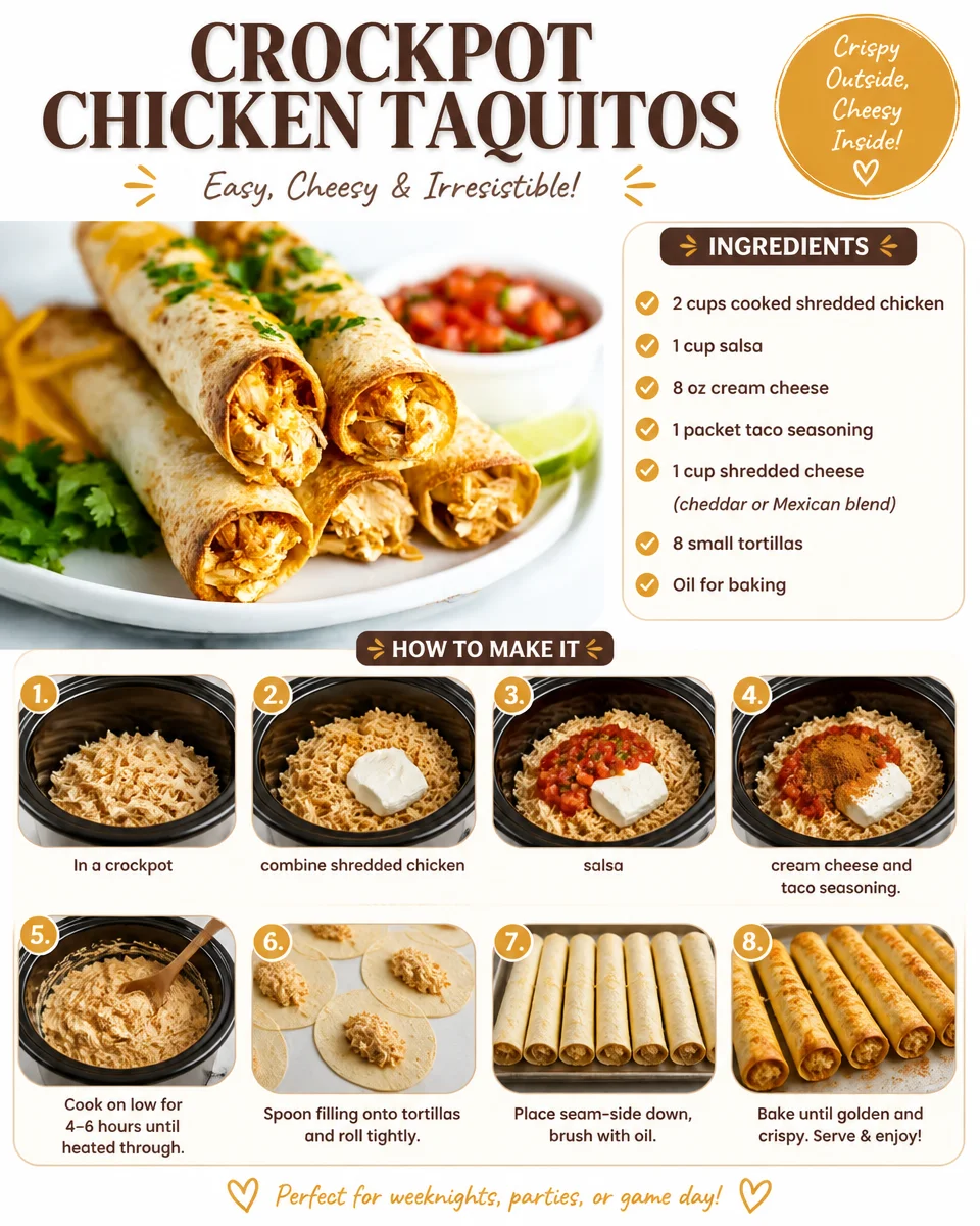 Crockpot Chicken Taquitos