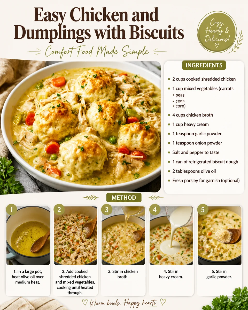 Easy Chicken and Dumplings with Biscuits