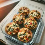 High protein egg bites in a bowl, ideal for a quick and healthy meal.
