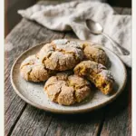 Freshly baked maple brown sugar crinkle cookies with a fluffy texture