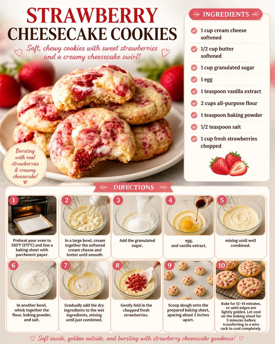Strawberry Cheesecake Cookies