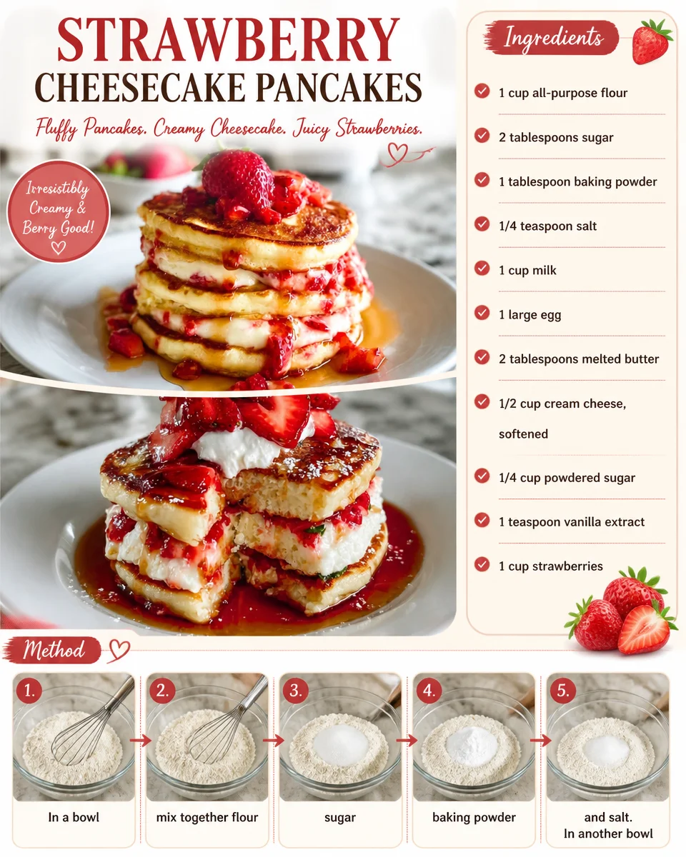 Strawberry Cheesecake Pancakes