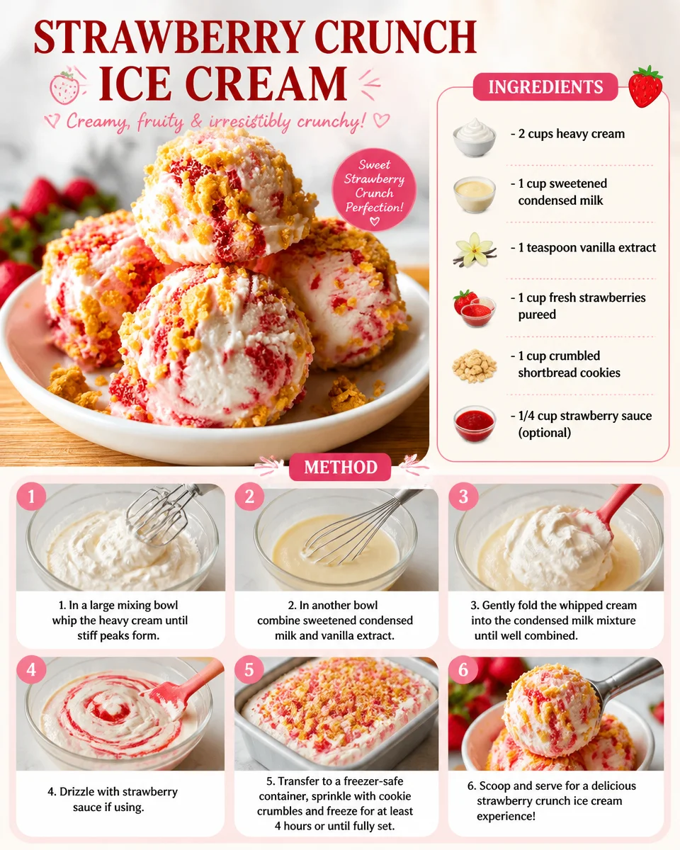 Strawberry Crunch Ice Cream