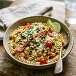 Delicious Street Corn Pasta Salad in a colorful bowl