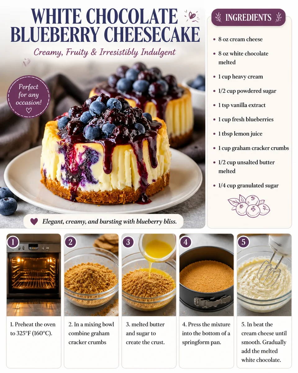 White Chocolate Blueberry Cheesecake